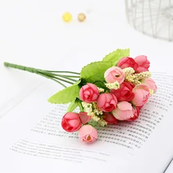 Elegant Artificial Silk Rose Bouquet for Home and Wedding Decor (Spring Pink)