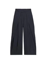 Elegant Women's High - Waisted Pleated Wide - Leg Trousers - XS (Pant B)