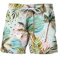 Parrot Palm Cocoanut Tree Beach Shorts Men Summer Short Pants 3D Flora Printed Board Trunks Swimsuit Woman 2023 homme Ice Shorts 1