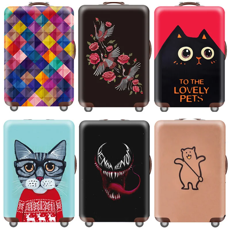 

Эластичный Защитный чехол для багажа, аксессуары для путешествий, подходит для костюмов диагональю 18-32 дюйма, чехол на колесиках, Чехол для багажа, пылезащитный чехол для багажника