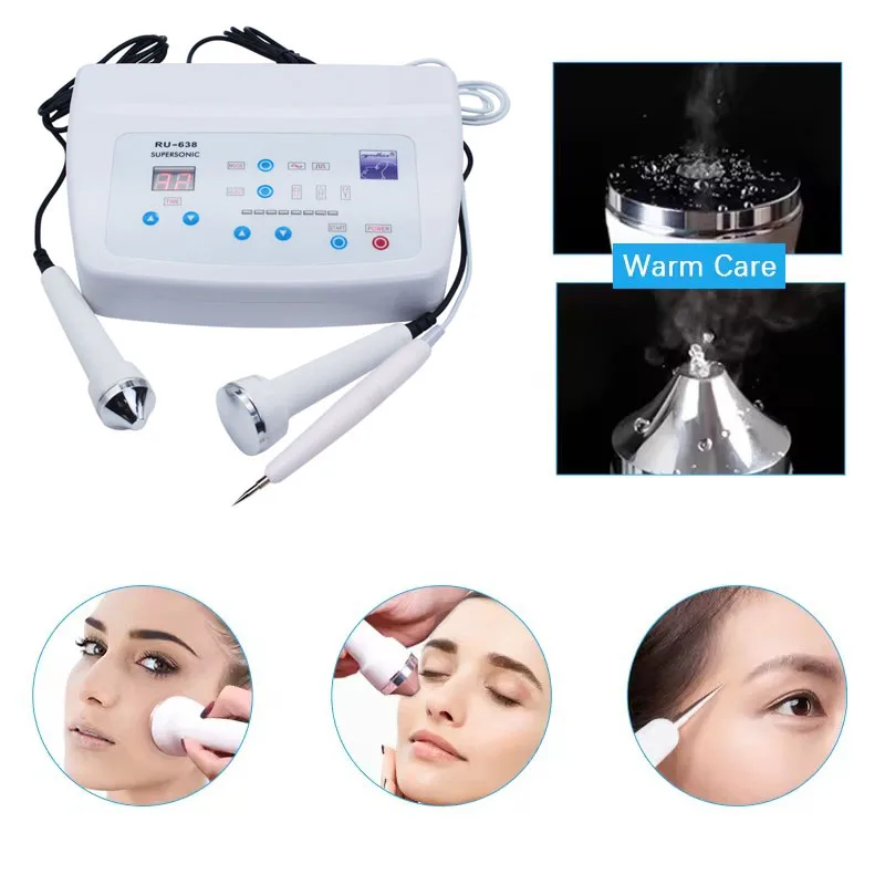 3 In 1 Ultrasonic Beauty Meter Skin Lift Anti Aging Vibrating Massager Blemish Freckle Remover Facial Skin Care Tool