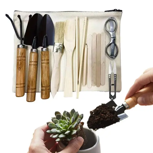 14 Darab Kertészeti Szerszámok Készlet Hordozható Átültetési Kerti Kézi Szerszámkészlet - Image 2