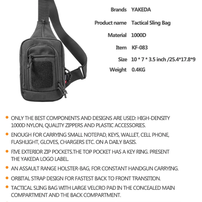 Tactical Shoulder Bags Military Gun Bag Climbing Hiking Shoulder Bags Travel Sling Chest Male Adjustable Crossbody Pack