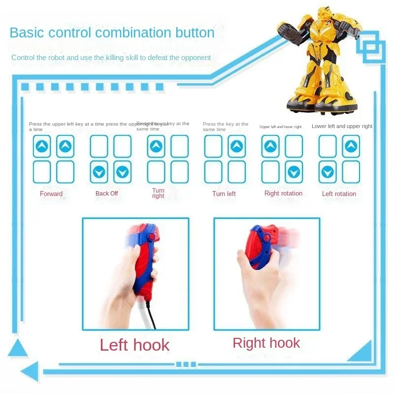 somatosensory control battle robot music light large double battle boxing toy RC robot toy parent-child interactive game gift 4