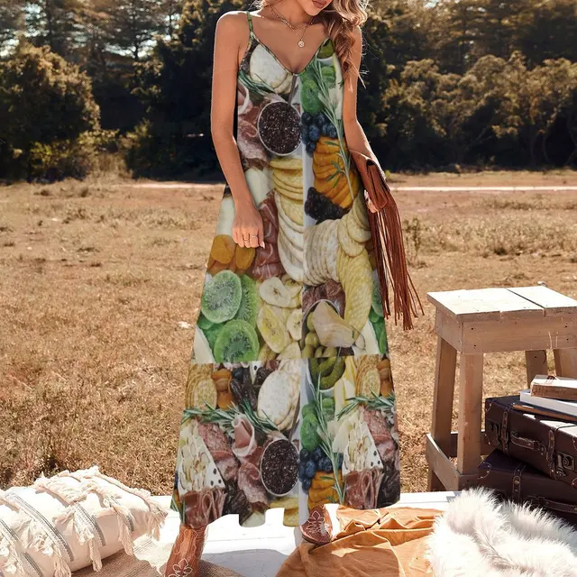O Vestido Que Combina Elegância e Conforto: Cheese Board Sleeveless Dress 2 Vestido Elegante e Confortável para Ocasiões Especiais