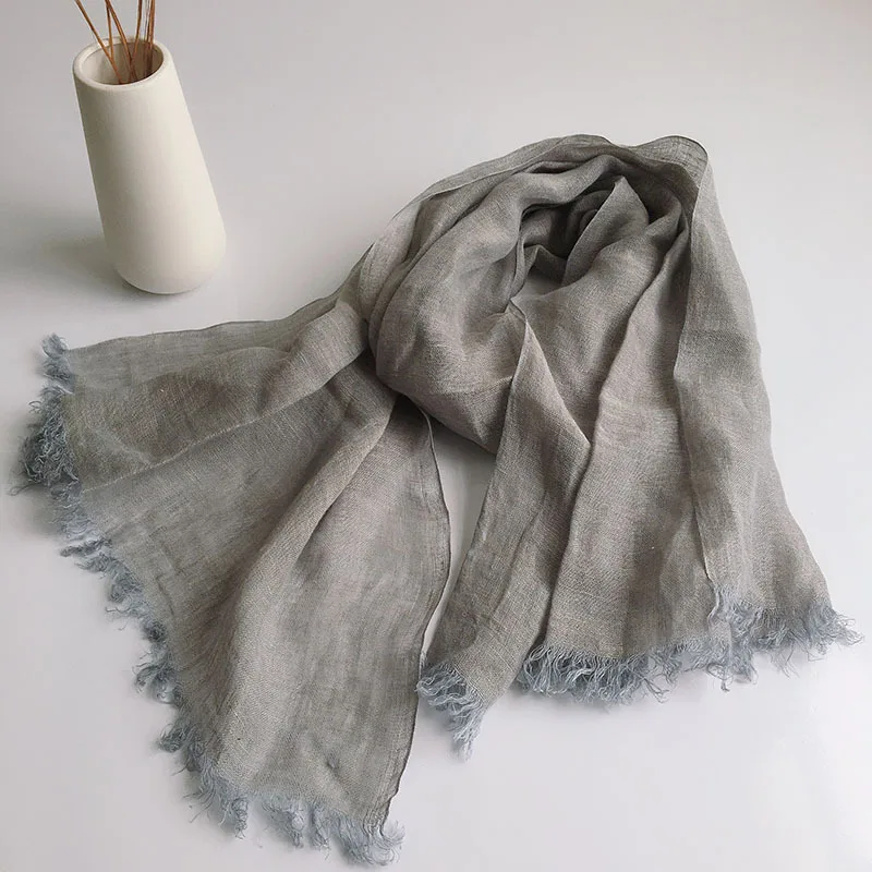 Linen Scarfs For Ladies Solid Color Muslim Hijab Women's Headscarf hijab turbans for women
