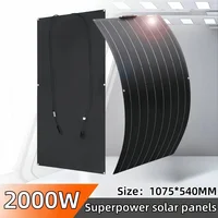 Panneau Solaire Haute Puissance, Cellule Solaire MonocBN, Flexible, ETFE, Extérieur, Camping, Voitures, Bateaux, Chargeur de Batterie 12V, Maison, 2000W, 4000W 1
