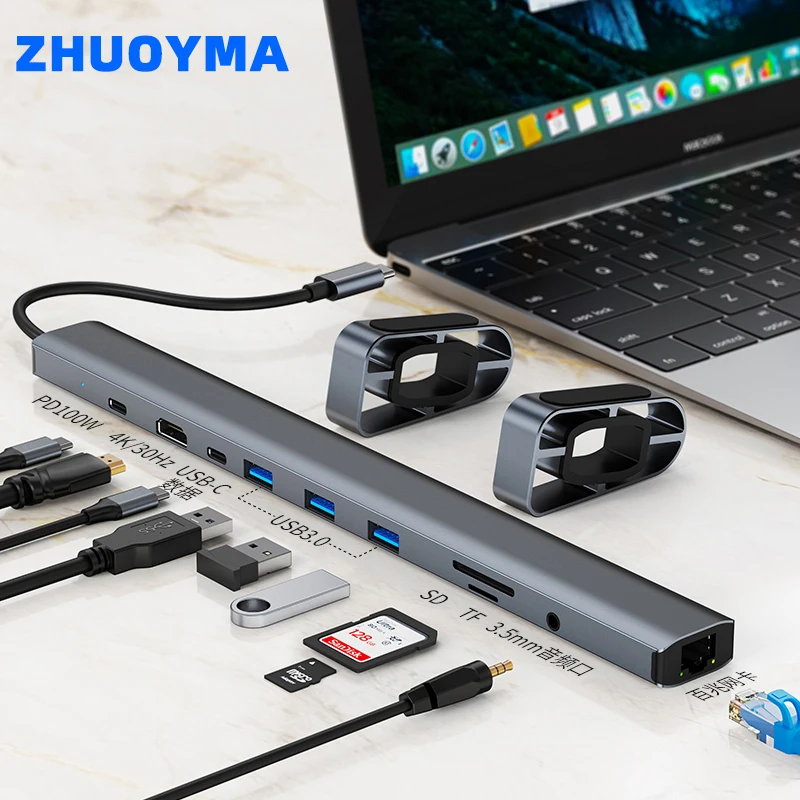 USB-C Multiport Adapter, 4K HDMI, USB-A, GbE, 100W PD 3.0