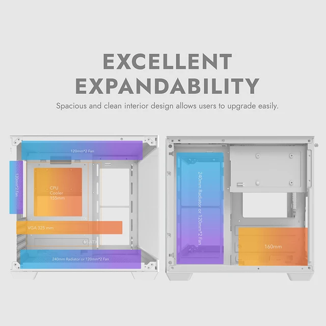 Darkflash C275P PC Case Sea View Room Gaming Computer Desktop M-ATX Motherboard Double-Sided Tempered Glass PC Gamer Cabinet 5