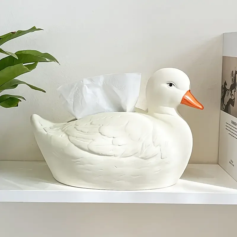 Cartoon Cute Psyduck Tissue Box Storage Box Paper Box Living Room Tea Table Decoration Creative Household Ornament 5
