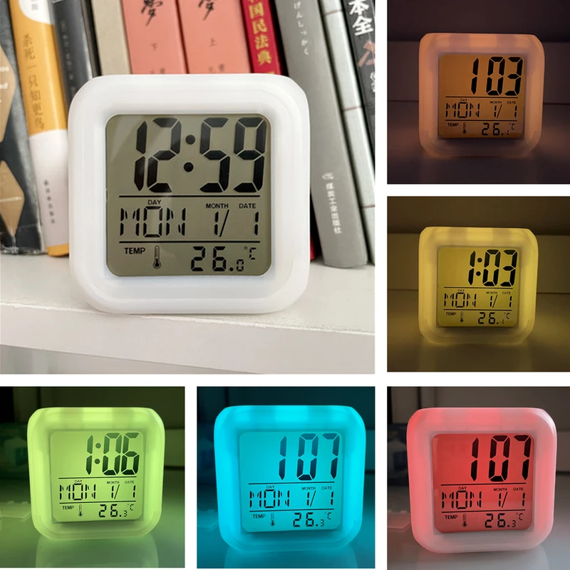 Sublimation Glowing Led Color Change Digital Alarm Clock BestSub