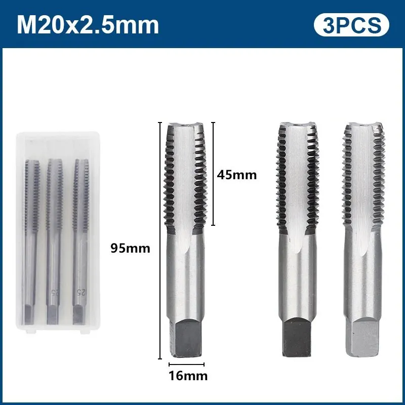 BE-TOOL 6-teiliges Handgewindebohrer-Set - HSS, Metrisch M3 Bis M10, Titanbeschichtet, Sechskantschaft