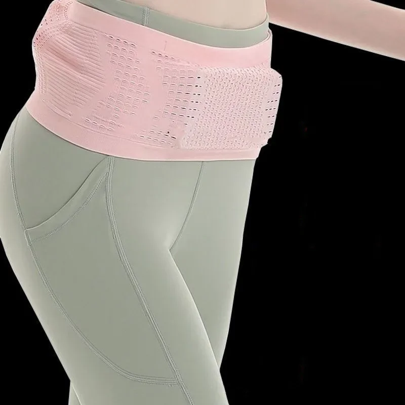 Seamless Invisible Running Waist Belt Bag Unisex Sports Fanny Pack Mobile Phone Bag Gym Running Fitness Jogging Run Cycling Bag