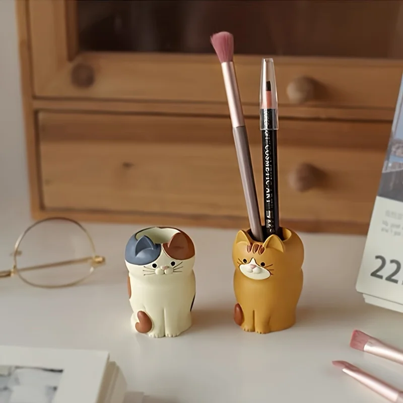 1pc Cute Cat Pen Holder, Desk Organizer for School Office and Home