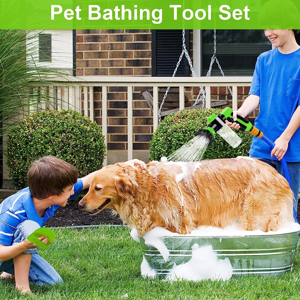 Bath Showerhead Handheld Toilet Spray Gun Pet Dog Shower Sprayer Adjustable High-pressure Nozzle Hose for Dog Shower Garden Animal Horse Car Cleaning