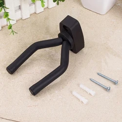 Guitar Wall Mount Display Stand with Hook and Picks - Home Instrument Accessory (Black)
