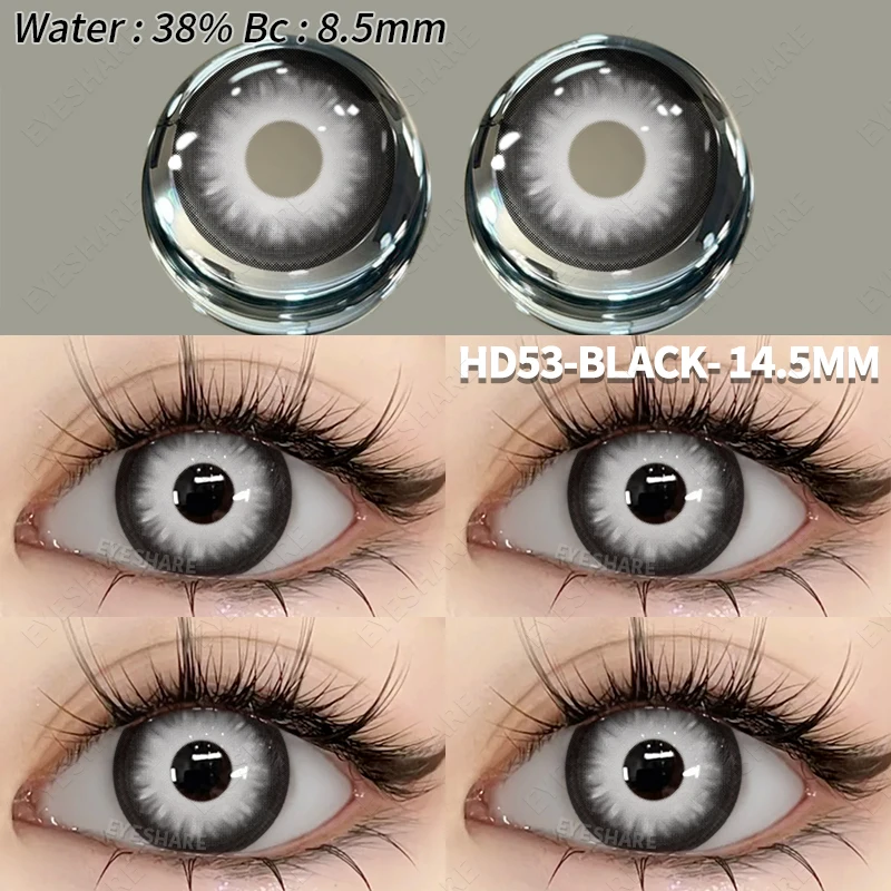 AMARA 2pcs Crazy Anime Black and White Cosplay Contact Lenses