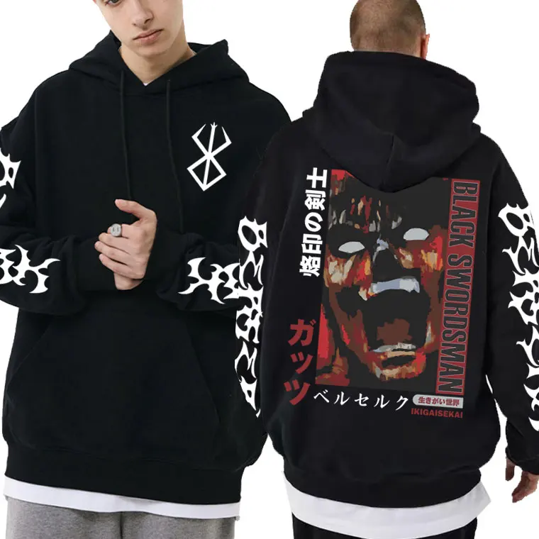 

Black Swordsman Casca Sacrifice Zodd Sweatshirt Japanese Anime Berserk Guts Graphic Hoodie Men Women Fashion Oversized Hoodies