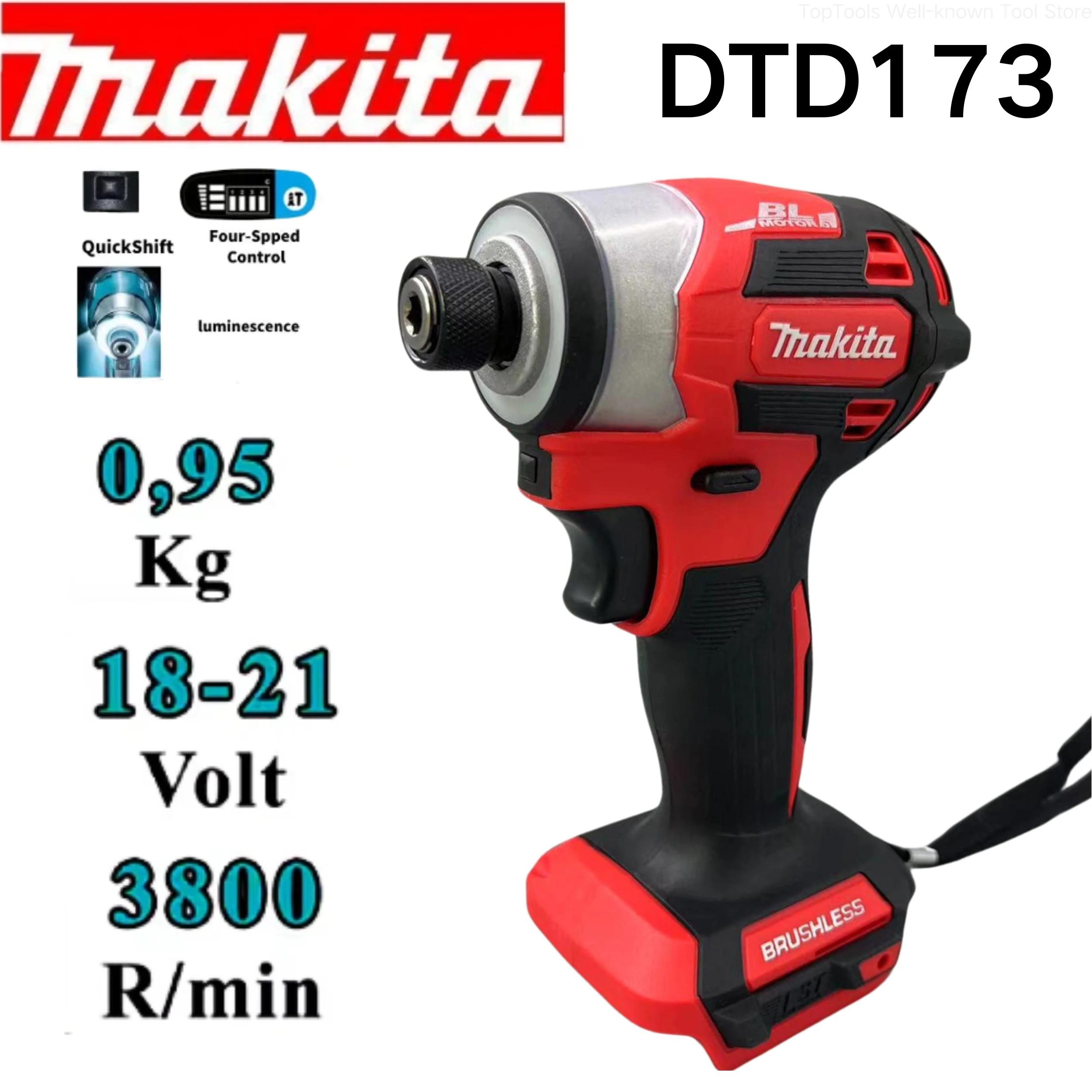 Makita  Red  Electric Drill 18V DTD173 Drill Tool Power Tools with Free Shipping Impact Mini Rotary Wireless Engraver Electric deli mini electric grinding electric drill carving pen variable speed drill rotary tools kit engraver pen for grinding polishing