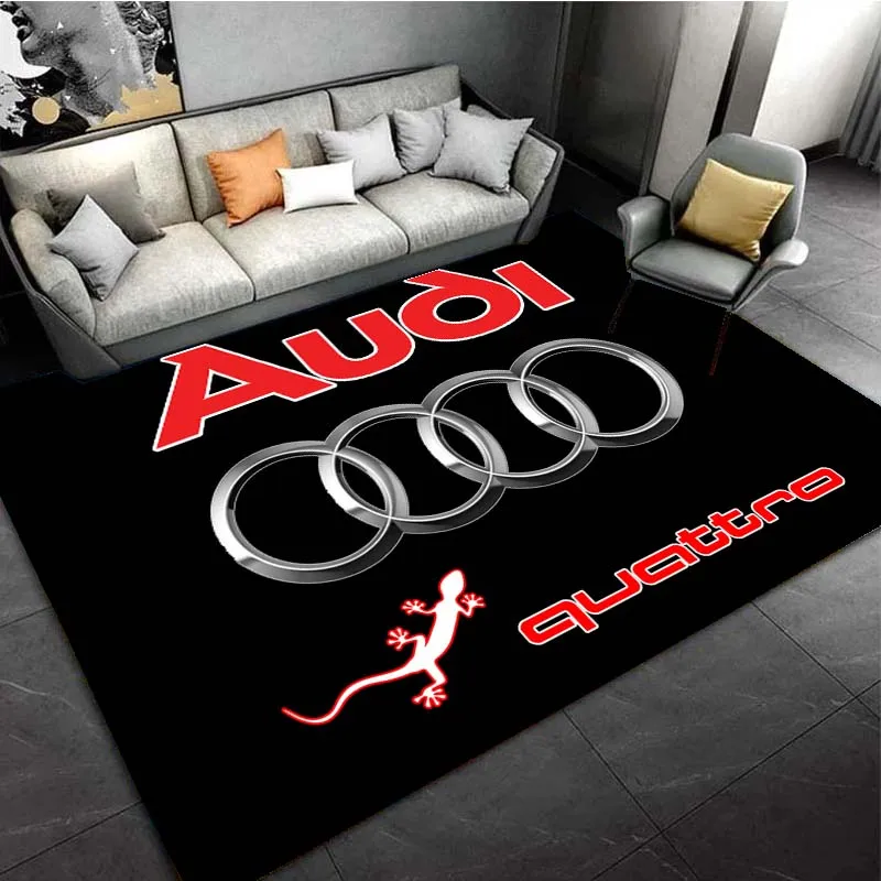 A-Audi Auto Cars Brand Logo Pattern Area Rugs for Living Room Bedroom Decoration Rug Children Play Room Mats Anti-slip Carpets