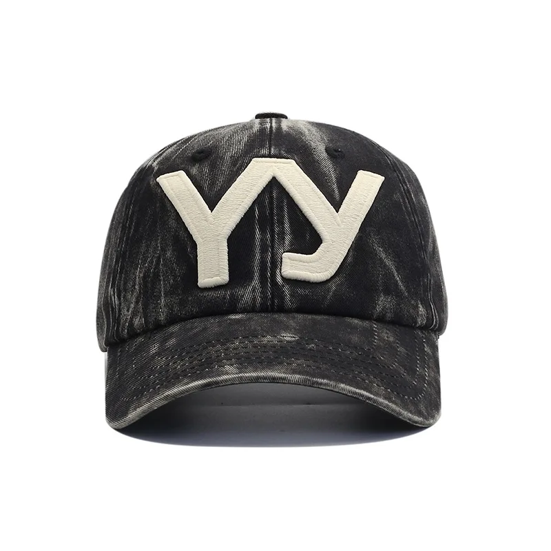 YY Letter Baseball Cap Casual Cotton Hat for Youth op Street Sle Wide Brim round Top Cap Spring Autumn Winter ex