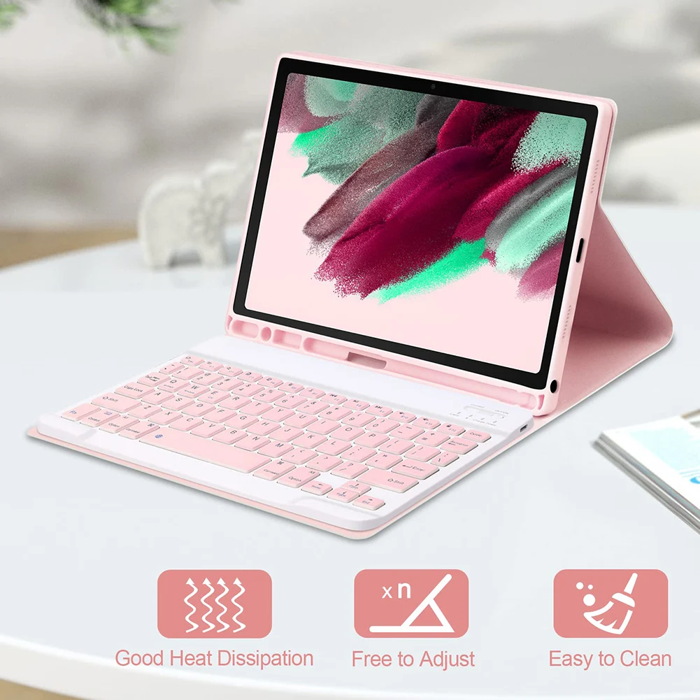 For Samsung Galaxy Tab A9 Plus 11 Inch Smart Cover Auto Sleep/Wake Leather Folio Cover W/Pencil Holder Magic Keyboard with Mouse