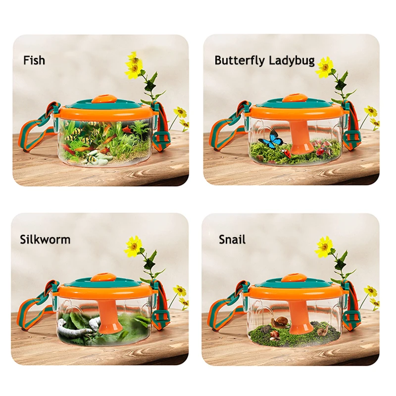Kid Insect Observation Box Bug Viewer Bound Catcher Collection Kit Container Cage Nature Science Exploration Educational Toy 5