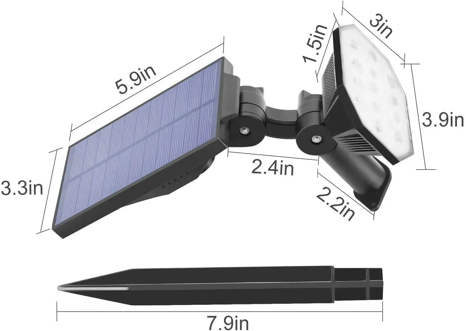 outdoor fence lights Outdoor Solar Spot Light Solar Landscape Light Lawn Spot Light IP65 Waterproof Wall Light Suitable for Walkway Courtyard Garden solar ground lights