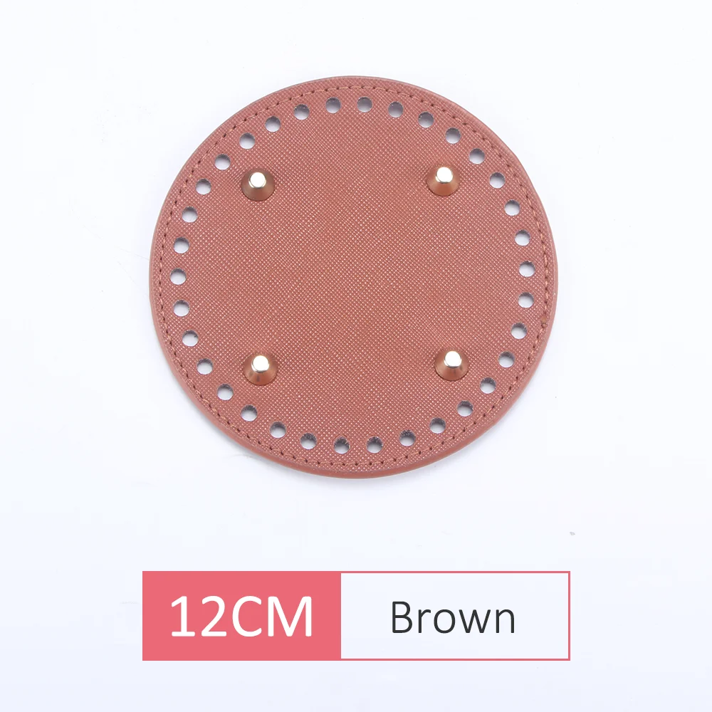 Elegant PU Leather Oval/Round Crochet Bag Base for DIY Weaving and Home Decor