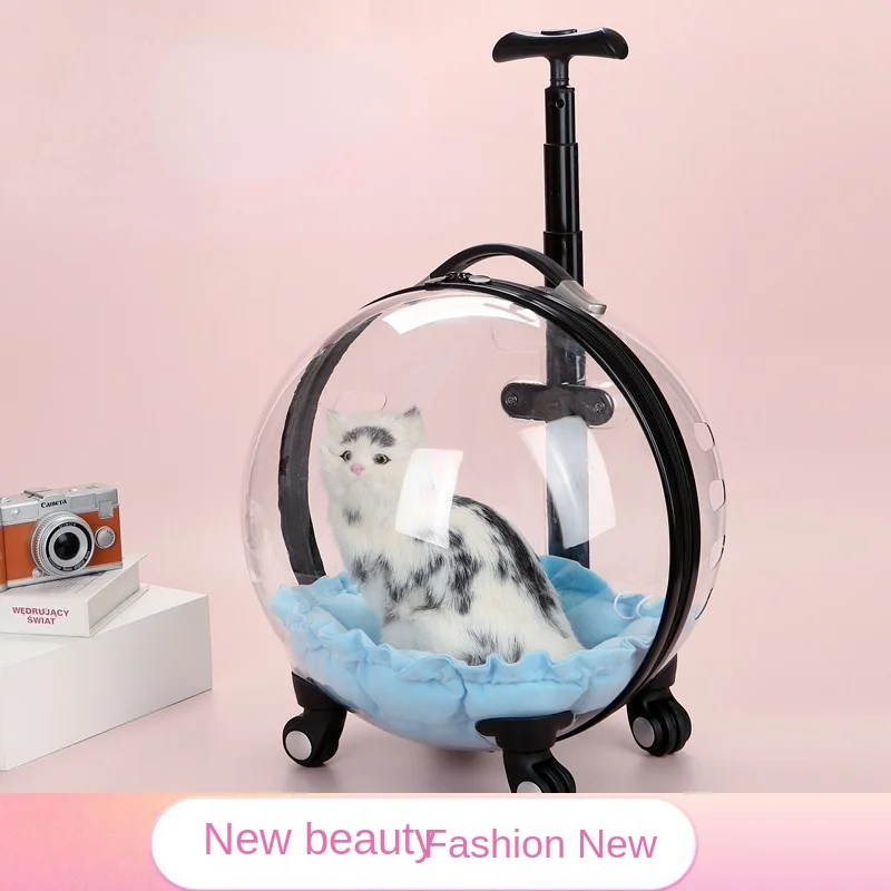 

Сумка-переноска для кошек, рюкзак, дорожная тележка для домашних животных, сумка-переноска для маленьких собак и кошек с колесиком-тележкой, портативная