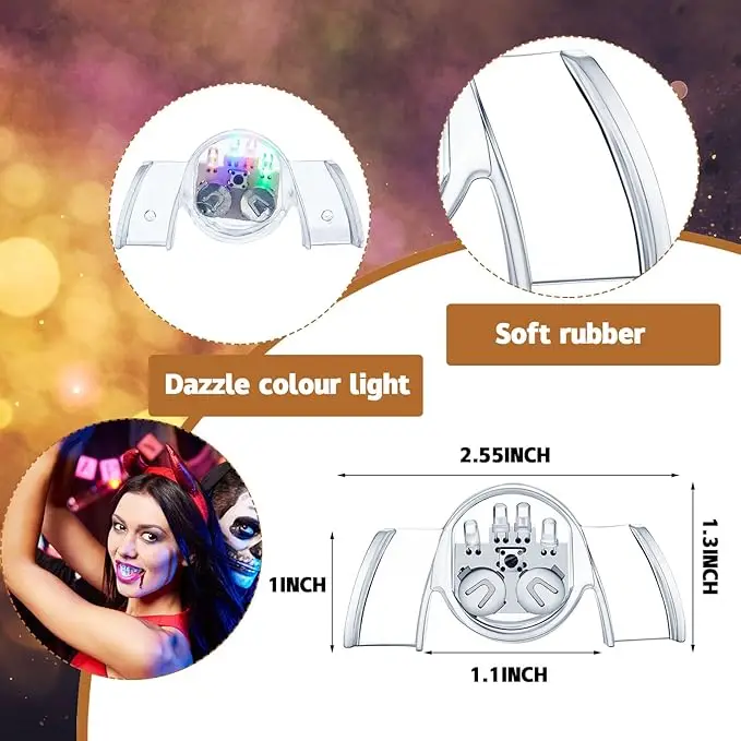 LED Teeth Guard Light 1pcs LED Flashing Mouth Teeth Guard Light Up Teeth Led Flashing Dental Grills Mouthpiece Halloween Party Rave Glow Party