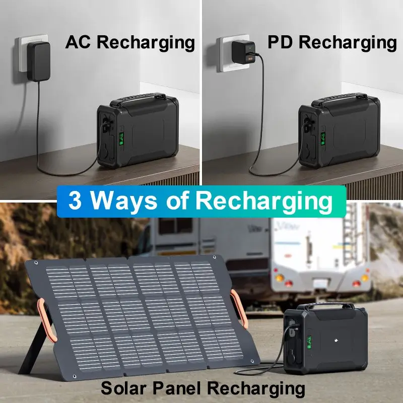YYHC-100000mAh Portable Power Station 300w Solar Panel Charhing Emergency Backup Power Bank Lifepo4 Battery Pack 12V 60ah Powere