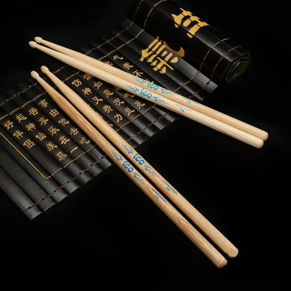 

1 Pair 5A/7A Hickory Wood Drum Stick Lightweight Wear-resistant Professional Wooden Drumsticks for Drum Kit Musical Instruments