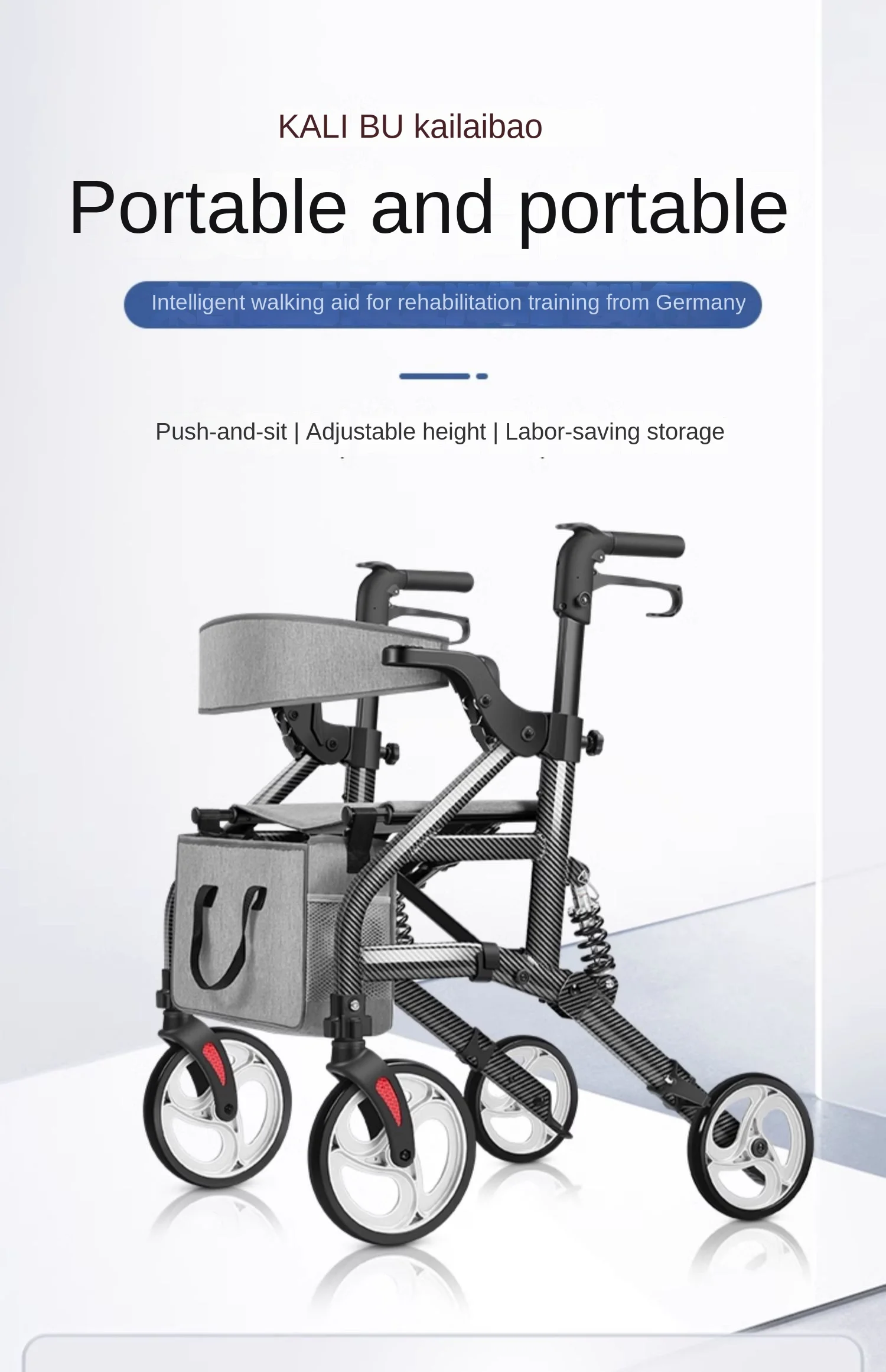 Walker 2-in-1 Assistive wWalking Device For The Elderly Handcart Folding Lightweight Small Scooter 8 Walker 2-in-1 Assistive wWalking Device For The Elderly Handcart Folding Lightweight Small Scooter 1