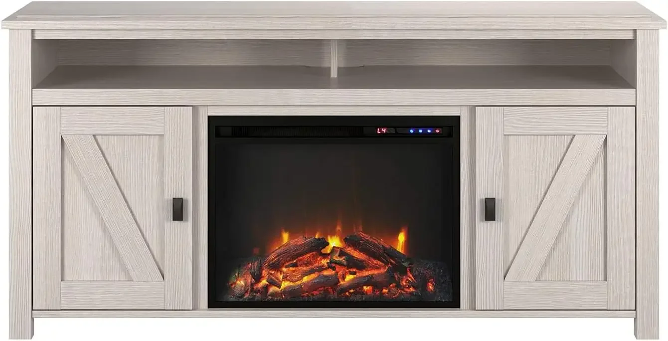 American Farmington Fireplace TV Console, Console for s up to 60 ", Ivory Pine