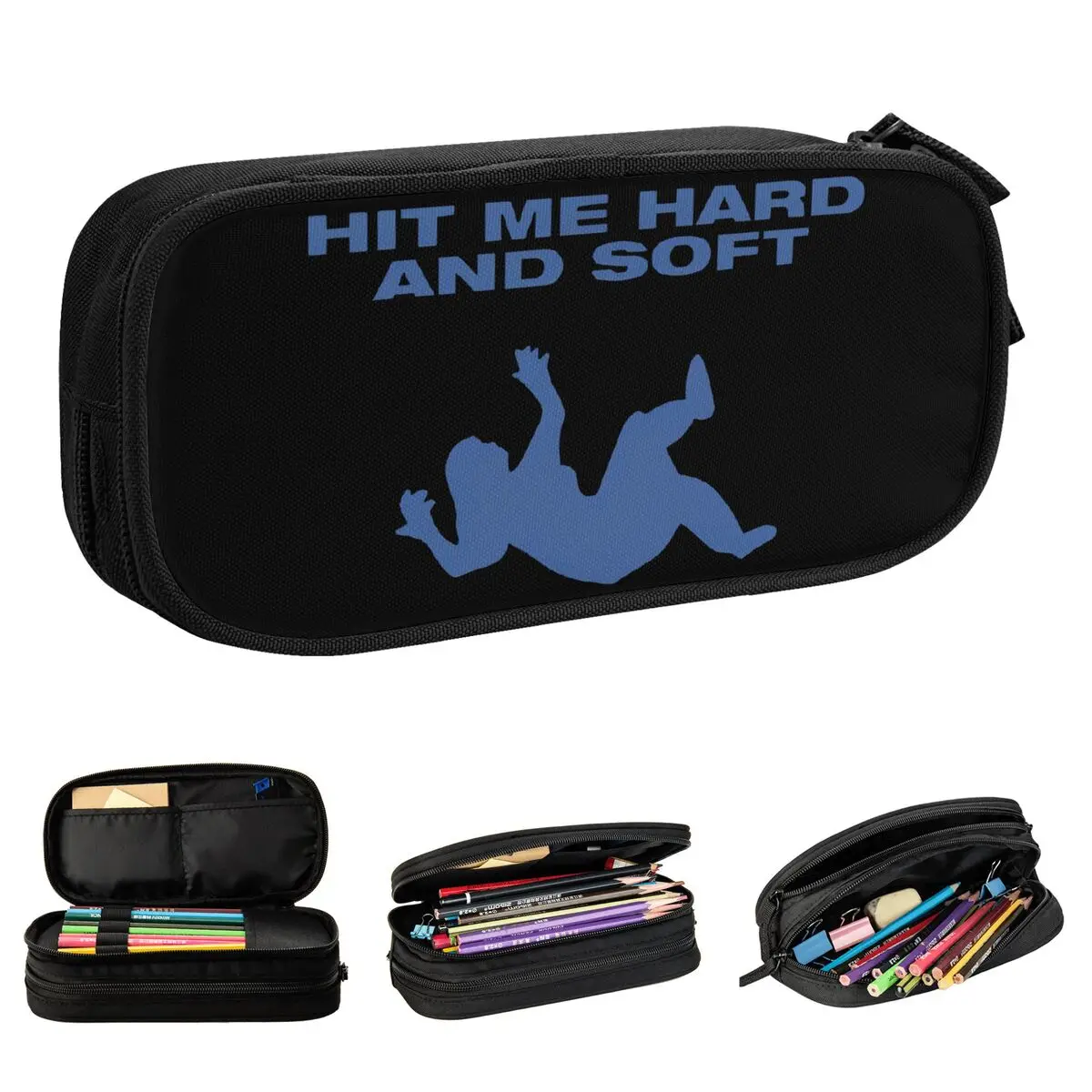 Hit Me Hard And Soft Billies Pencil Case Singer Pen Holder Bag Girls Boys Big Capacity Students School Gift Pencil Box
