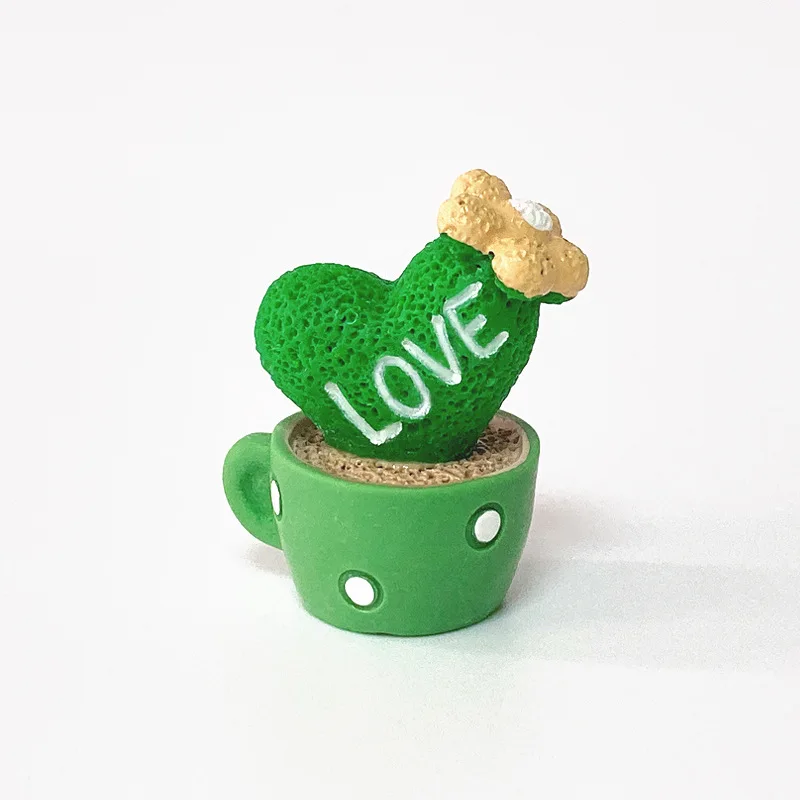 thumbnail image 1 of 1/4 pieza de miniplanta verde con forma de cactus suculento con forma de cabeza de resina para sacudir el cuerpo, para manualidades, para el hogar, la oficina y el coche, accesorios de decoración inte, 1 of 5