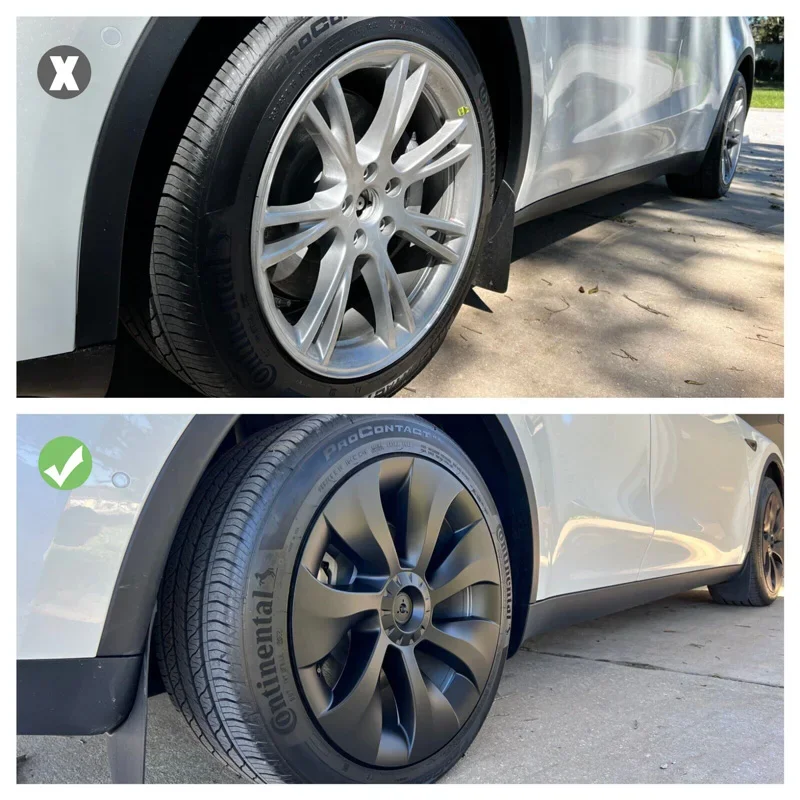 Wheel Hub Covers Wheel Hub Caps 4PCS Wheel Cover Performance Replacement for Tesla Model Y 19 Inch