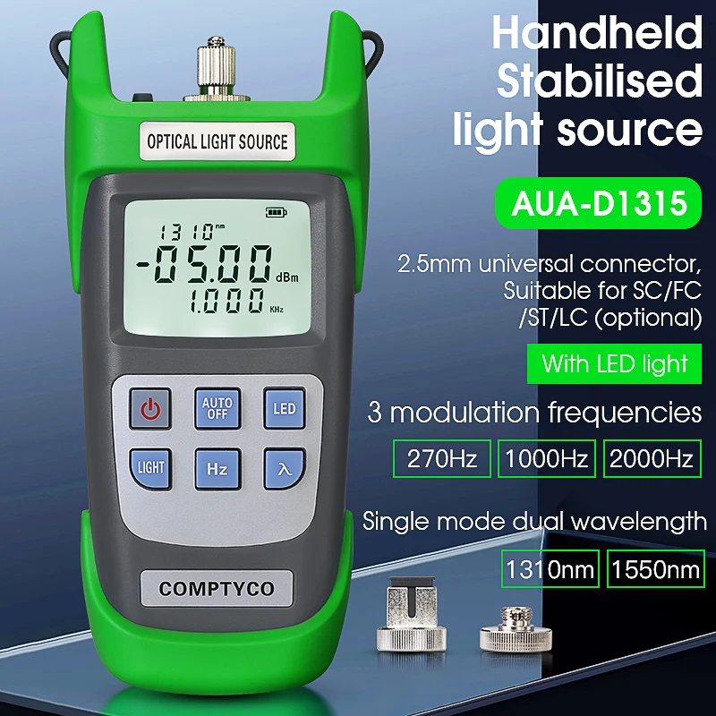 Optical Fiber Identifier(Built-in 10mw VFL and LED Light) and AUA-D1315 Optical Fiber Stable Light Sourse (Optional)