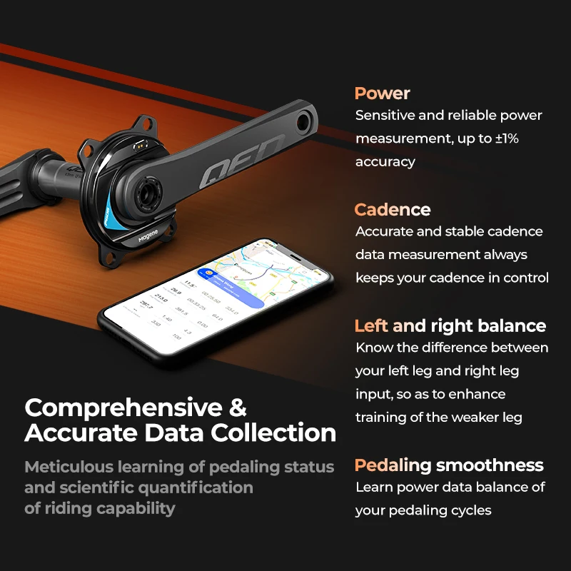 Magene Road Bike QED P505 Spider Power Meter Highly Compatible DUB Spindle Integrated Bolt-free Chainring Durabili