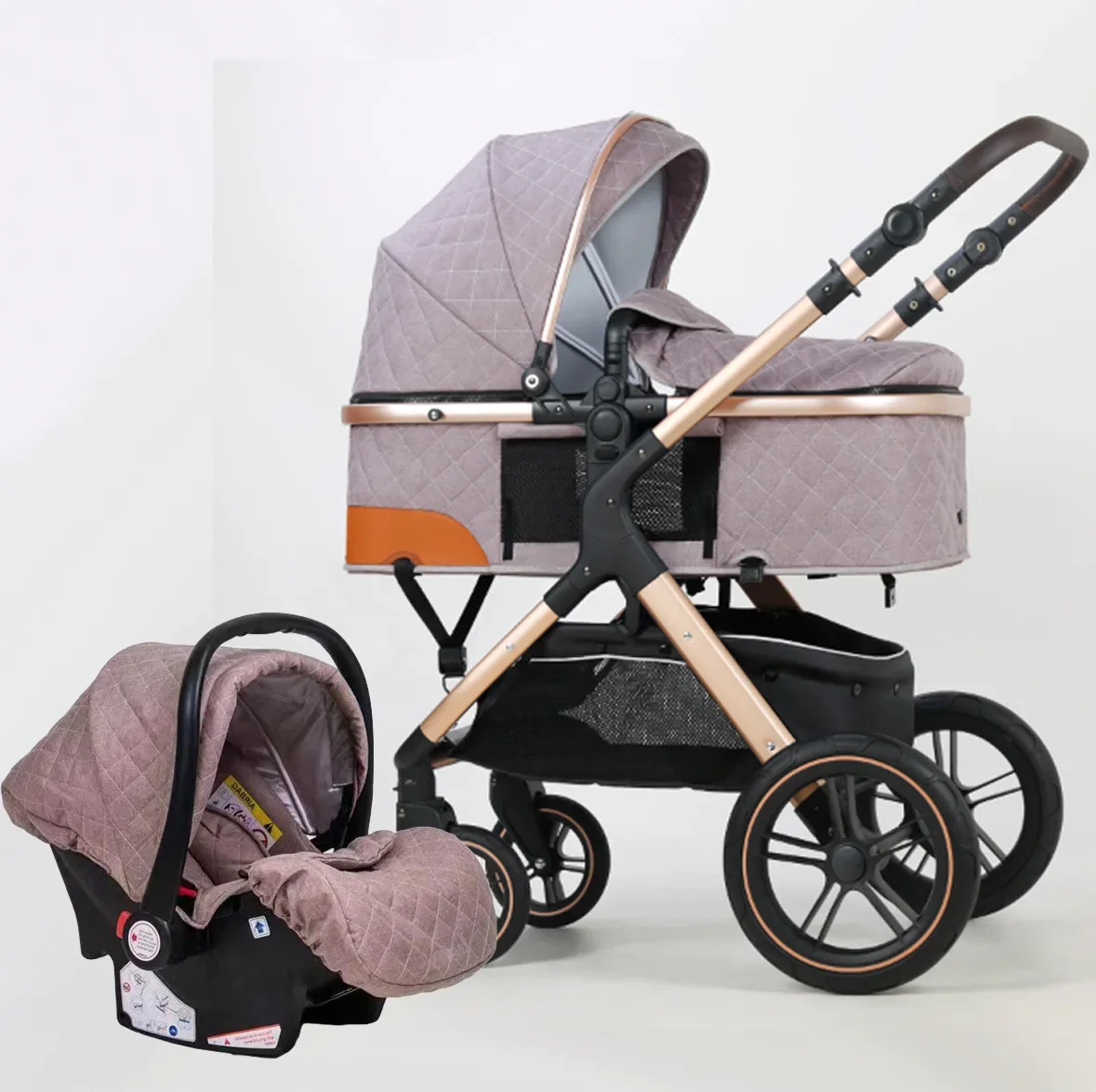 Baby stroller one click folding two-way push 3-in-1 lightweight can sit or lie down portable baby stroller Suitable for ages 0-3