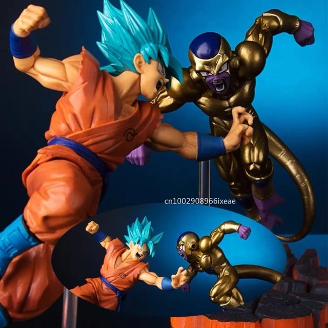 Anime Dragon Ball Z Super Saiyan blue Goku VS Golden Frieza PVC