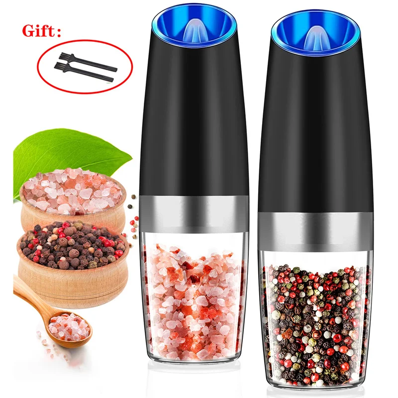 Electric Pepper Mill Gravity Induction Salt and Pepper Grinder Automatic  Kitchen