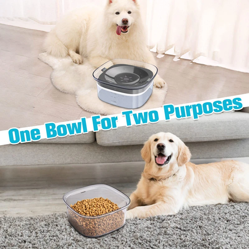 BurgeonNest Slow Feeder Dog Bowls, 27oz Stainless Steel 4-in-1 Food and  Water Bowls with