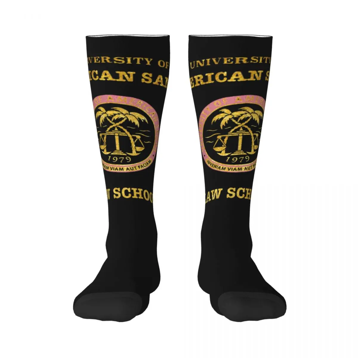 

University Of American Samoa Law School Adult Stockings Graphic High elasticity Funny Novelty Color contrast Compression Socks