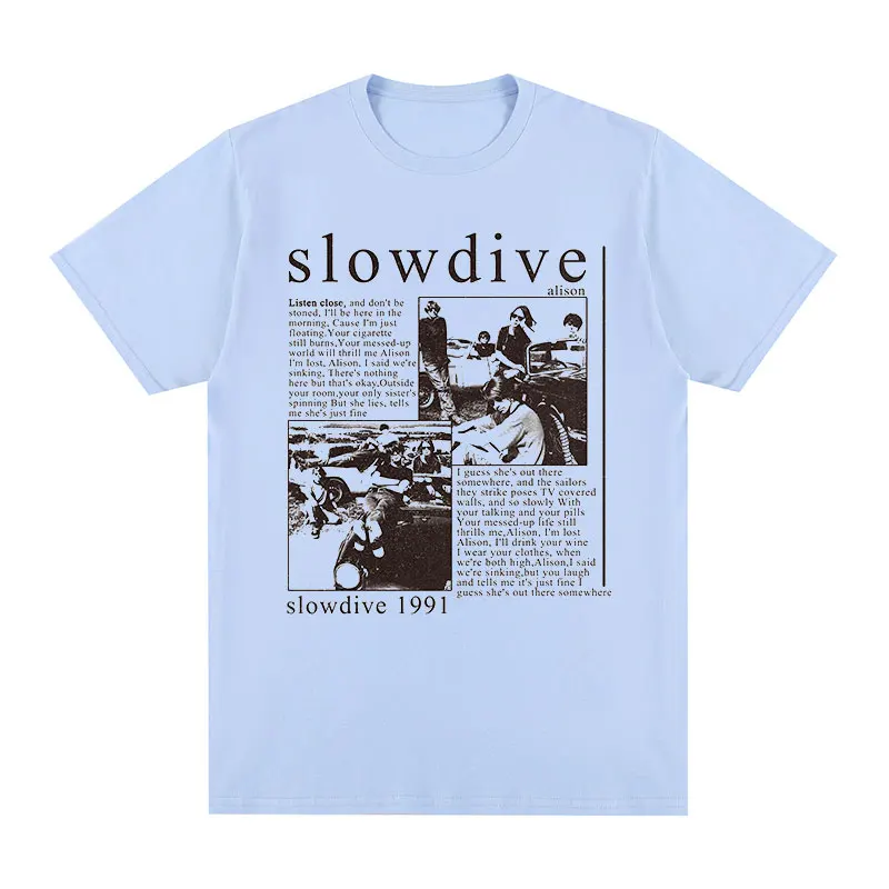 

Slowdive T-shirt Men's and Women's Cotton T-shirt Casual Summer Street Short Sleeve Fashion Harajuku T-shirt Anime Y2k Clothing