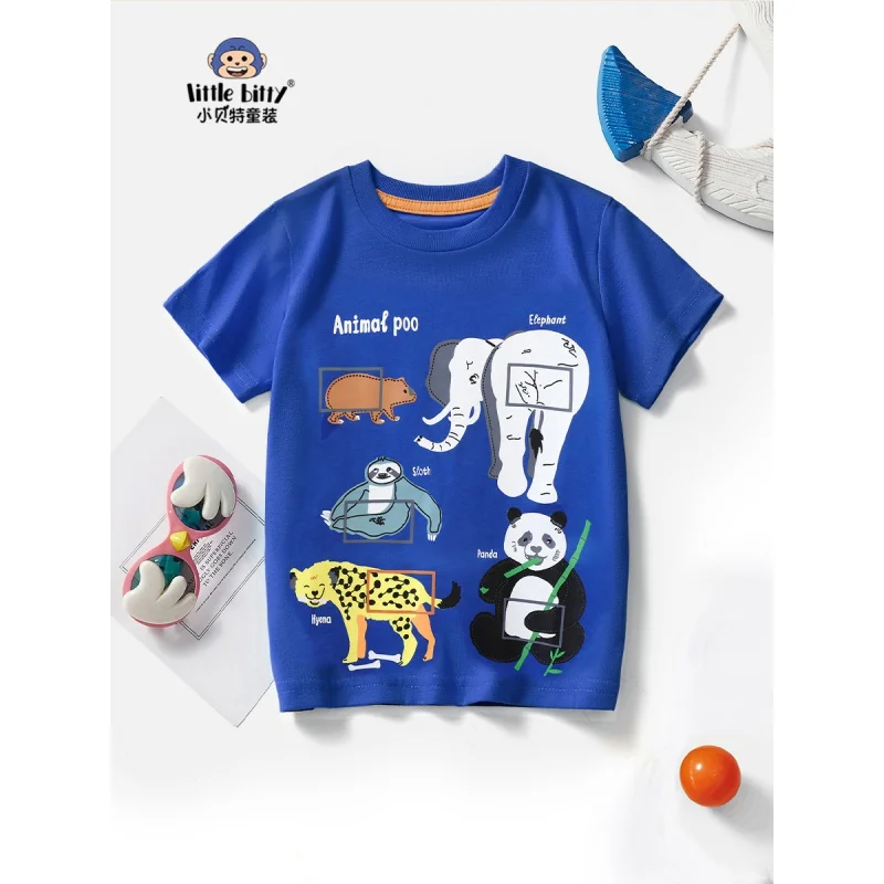 

Children's ClothingTT-shirt2024Summer Refreshing White Short Sleeve Klein Blue Boy Cool Handsome Vitality Wholesale