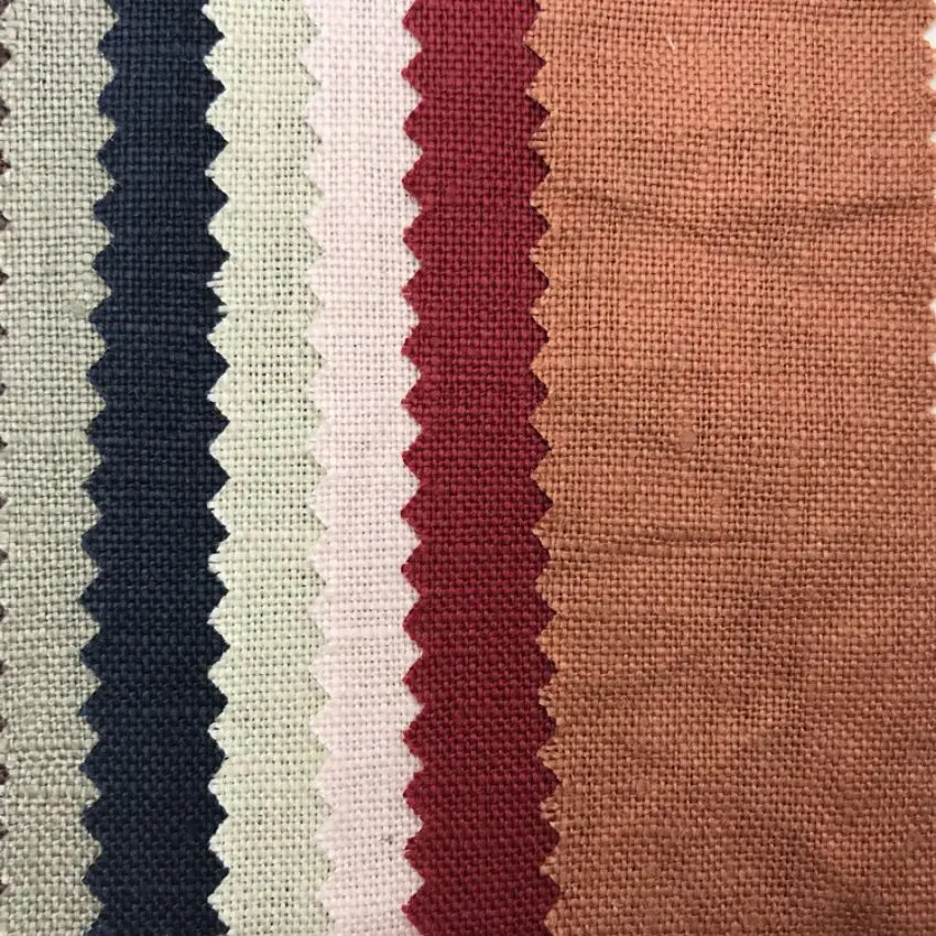 6S 266G thick pure linen solid color autumn winter coat garment fabrics cushion suit clothing linen slub for man woman