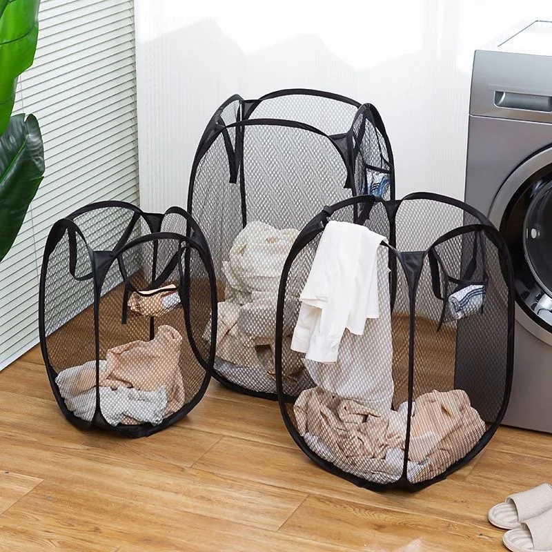 Compact Pop-Up Mesh Laundry Hamper – Breathable & Space-Saving Basket