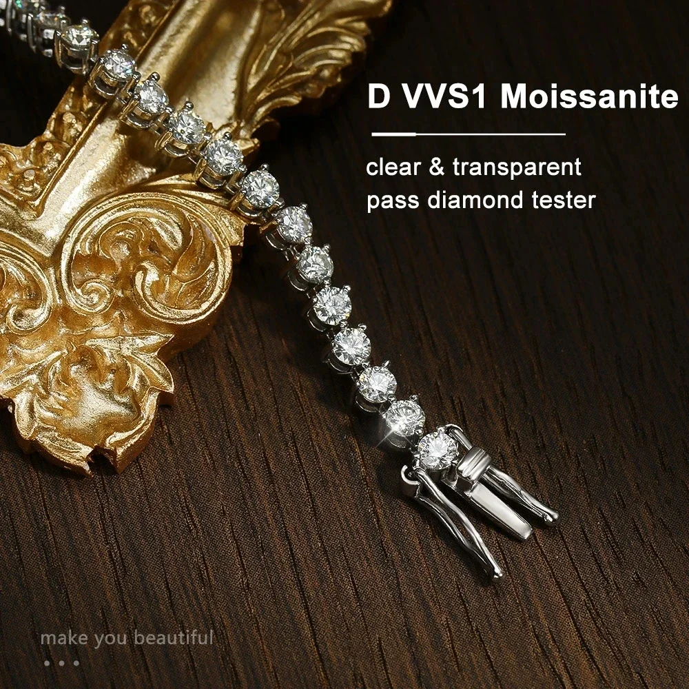 専用ページ　ブレスレット3点 3mm D Color Moissanite Diamond Tennis Bracelet Gra Certified